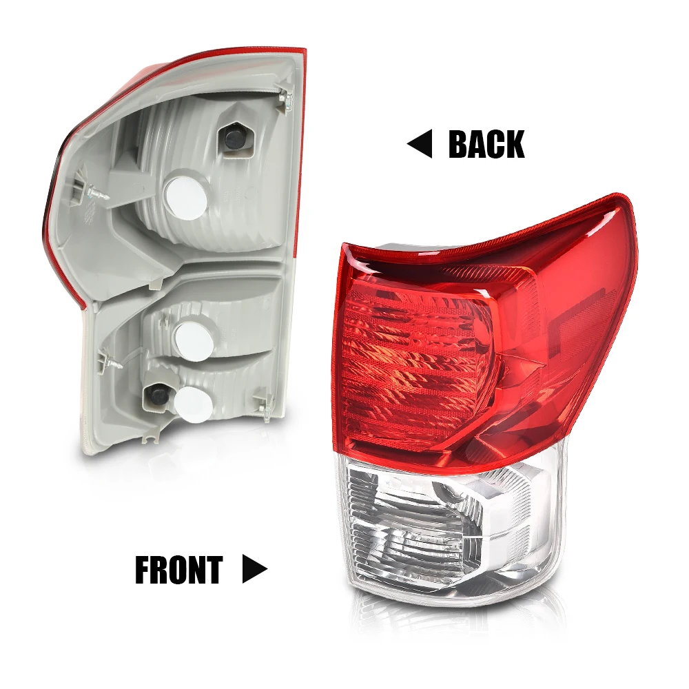 Conjunto de lámpara de freno de luz trasera sin bombilla lado derecho del pasajero apto para Toyota Tundra 2007-2013 To2801183, To2801165