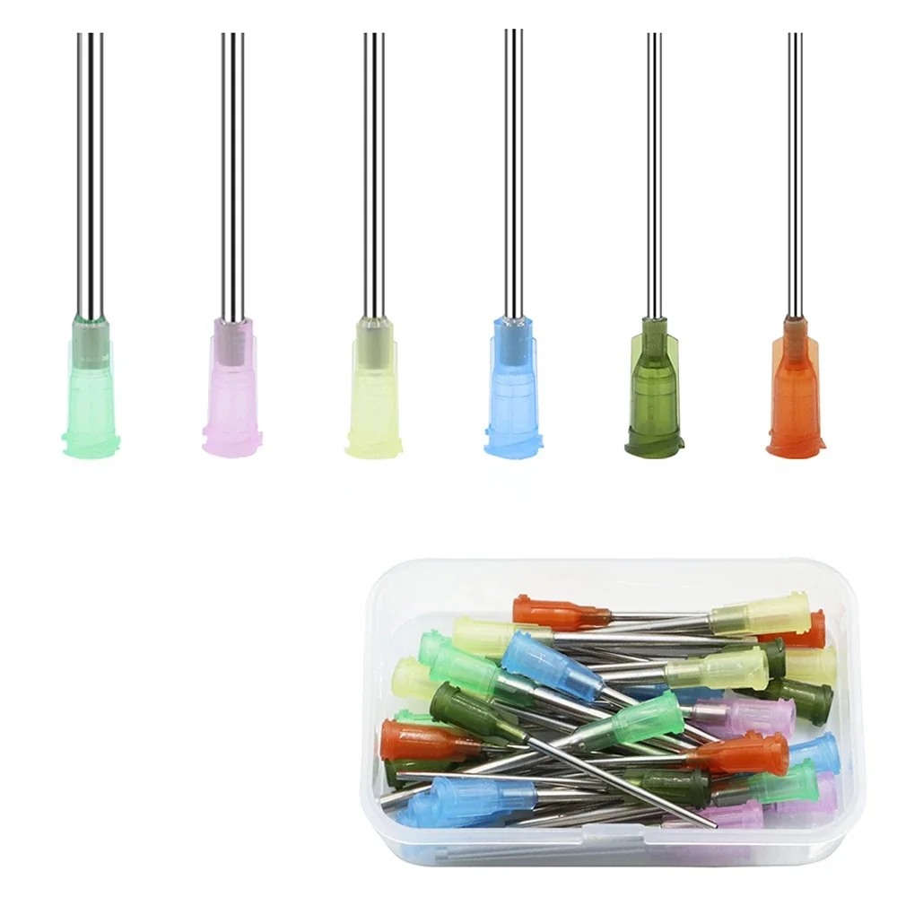 30pcs 38mm Dispensing Needle Syringe Needle 1.5 Inch Dispensing Needle for Filling Glue and Syringe, 6 Different Specifications