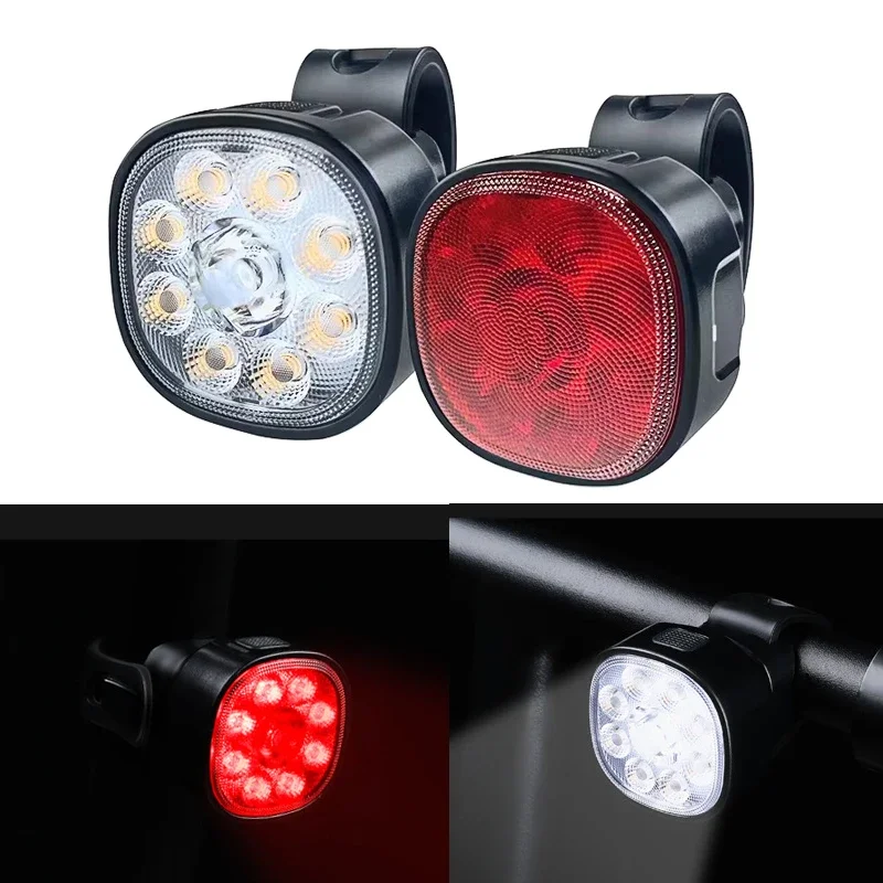 AliExpress NONE Bike Light Set Powerful USB Rechargeable Bicycle Lamp Bright Front/Rear/Pair Lights MTB Road Cycling Lighting Flashlight Lantern