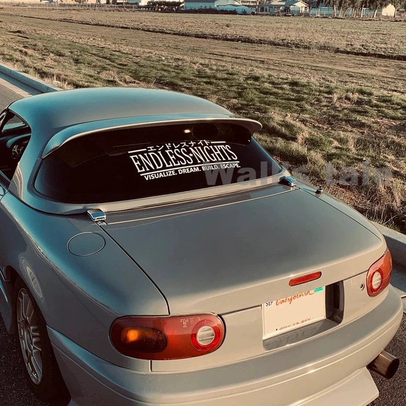 Endless Nights Japanese Vinyl Sticker For JDM Drift Stance Anime Motivation Dream Build Escape Decals Car Window Bumper Decor