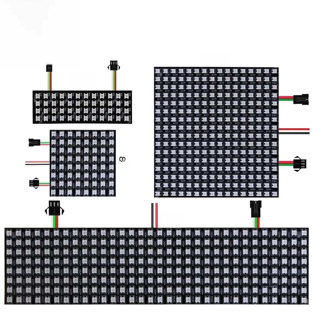 1-10 Stuks WS2812B RGB Flexibele 4X12 8X8 16x16 8x32 Pixel Led-paneel Matrix Scherm Module WS2812 Individueel Adresseerbare IC DC5V - afbeelding 2