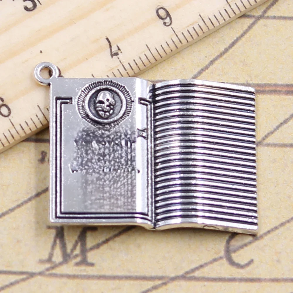 5 sztuk Charms książki death note 32x24mm tybetański srebrny kolor wisiorki antyczna biżuteria Making DIY Handmade Craft wisiorek — zdjęcie 2