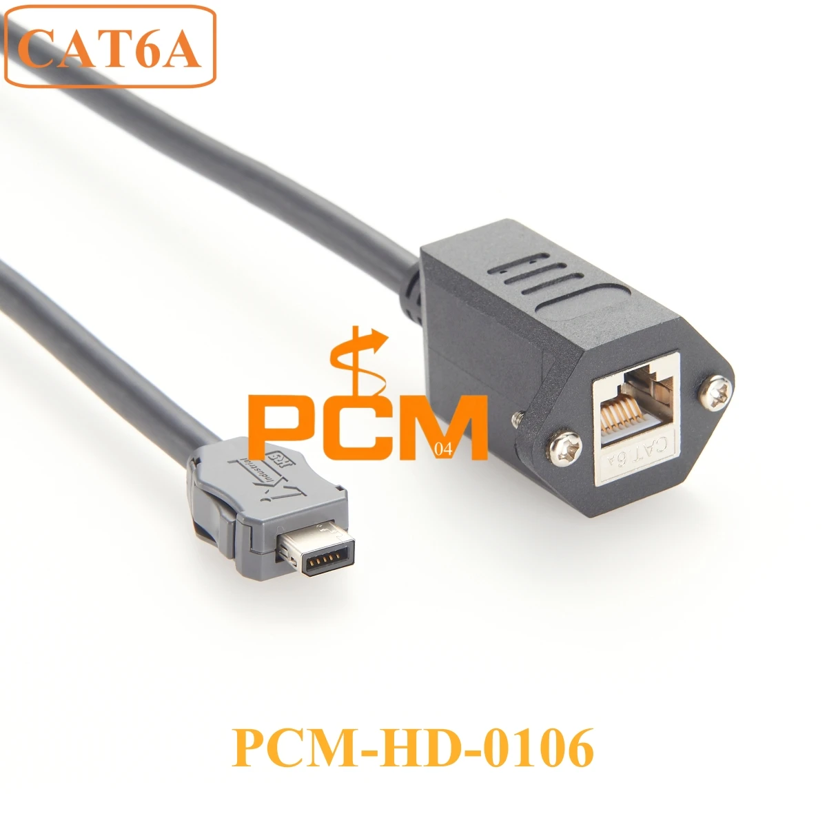 RJ45 to IX A key Industrial Ethernet Cable RJ45 CAT6A with Screw Locking Panel Mount RJ45 to IX Industrial A Key Connector