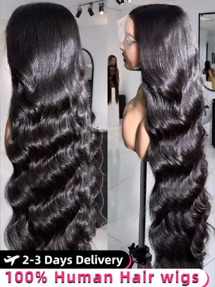 

30 40 Inch 250 Density Body Wave Wig 13x6 HD Transparent Lace Frontal Wig Human Hair Brazilian Pre Plucked Human Hair Lace Wigs