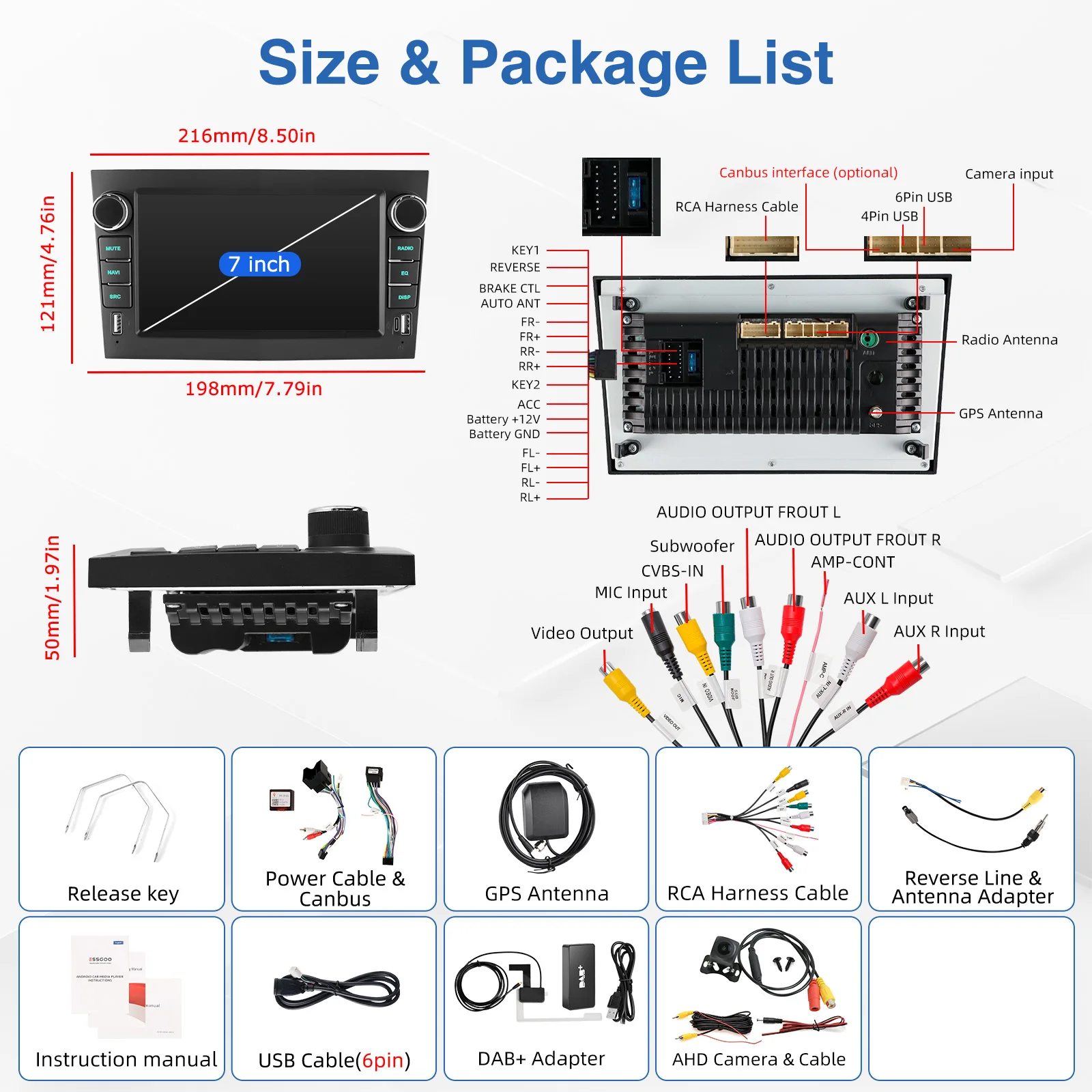 MOPECT autoradio multimedia 4G 64G draadloze CarPlay auto voor Opel Astra Vectra Vauxhall Antara Zafira Corsa C D Vivaro Meriva