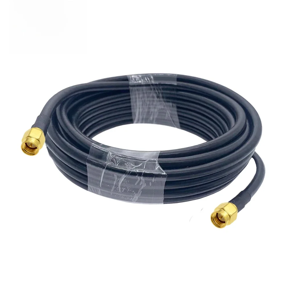 Câble Coaxial SMA mâle vers SMA mâle RG58 50ohm, prise SMA, câble d'extension d'antenne WiFi, adaptateur de connecteur en queue de cochon, 1M 2M 5M 10M 20M