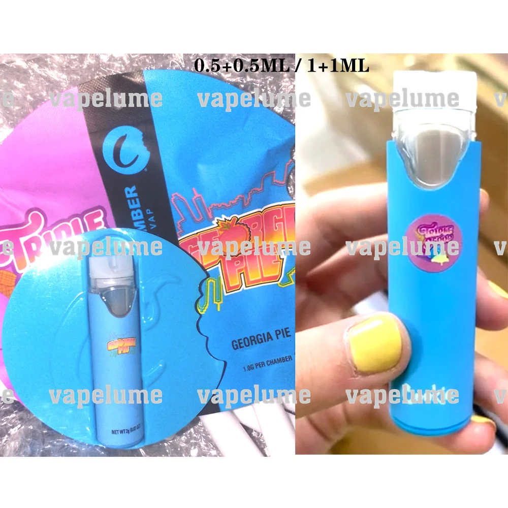 Empty Electric Disposable Vape Pen 1ML Double Chambers Cookie Blue MUHA 2ML Turn Tiny White Vapor Device Rechargeable Machine