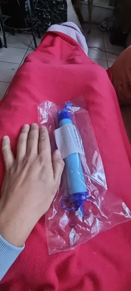 1pcs Outdoor Water Filter, Personal Straw Water Filtration System, Emergency Survival Water Purifier For Camping Hiking Climbing photo review