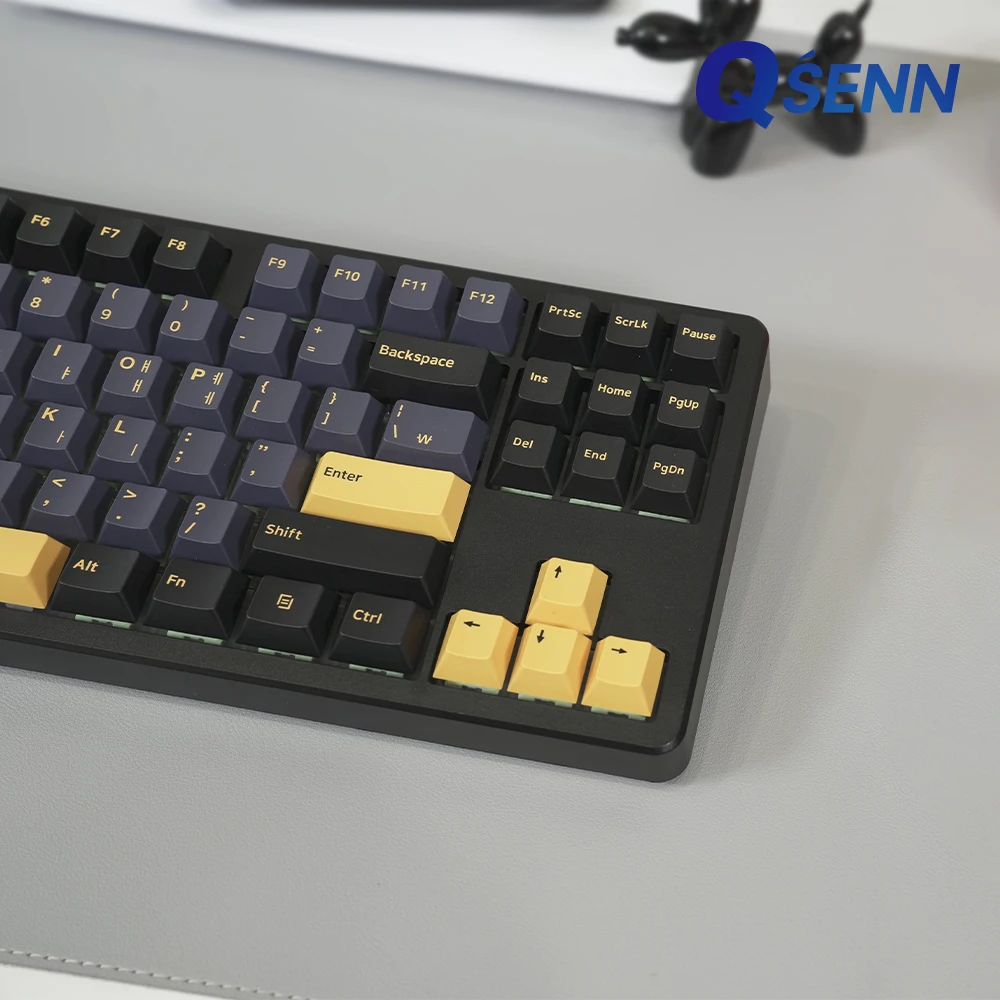 QSENN Q87 PBT Full Lubrication gasket Wor Wireless Mechanical Keyboard Cream Cheese Cream Cheese Axis V1