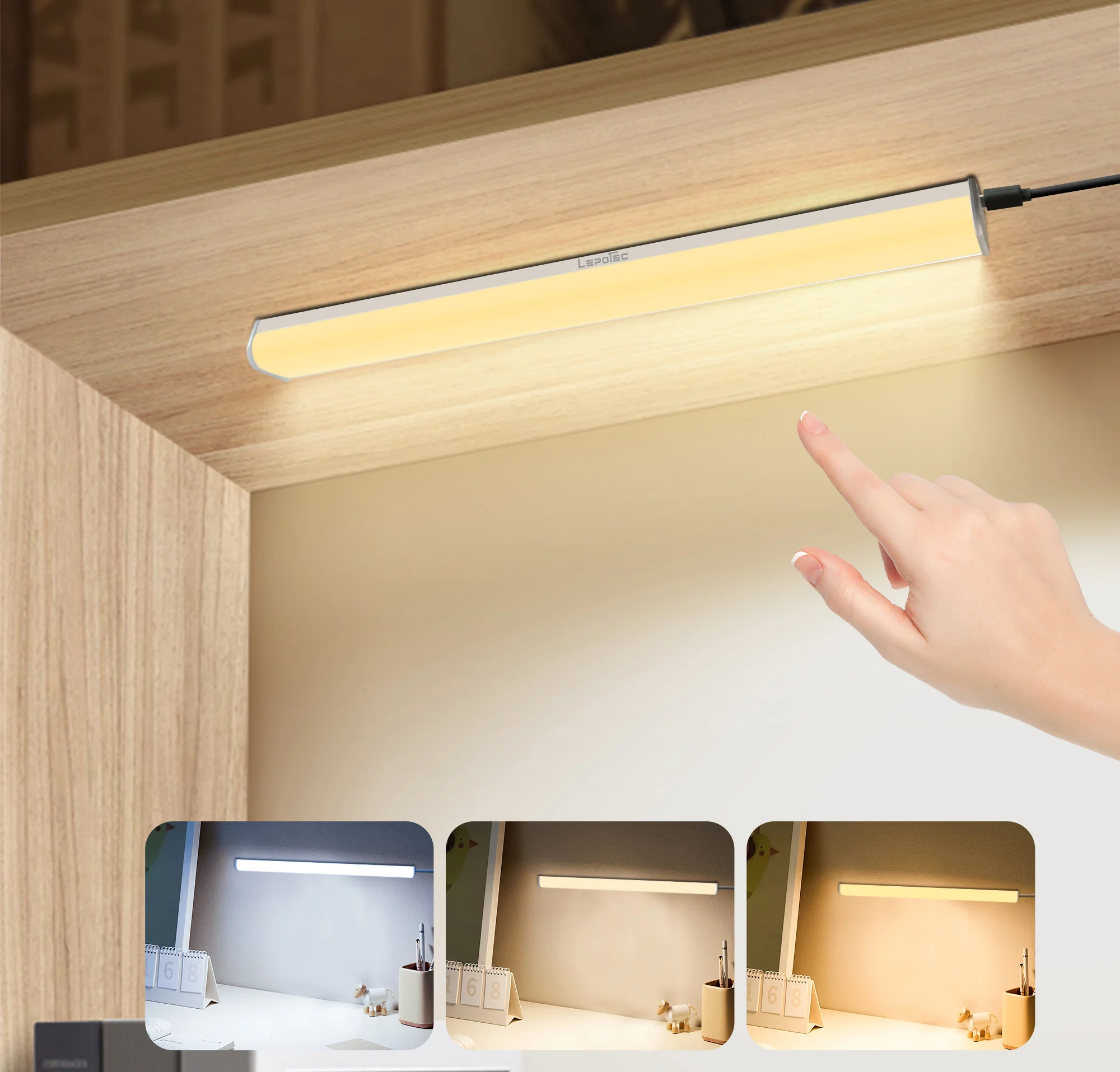 Lampu LED cermin rias Plug in Light lampu kamar mandi Vanity, 3 warna pencahayaan Dimmable untuk Vanity, kamar mandi, Kamar tidur, ruang baca