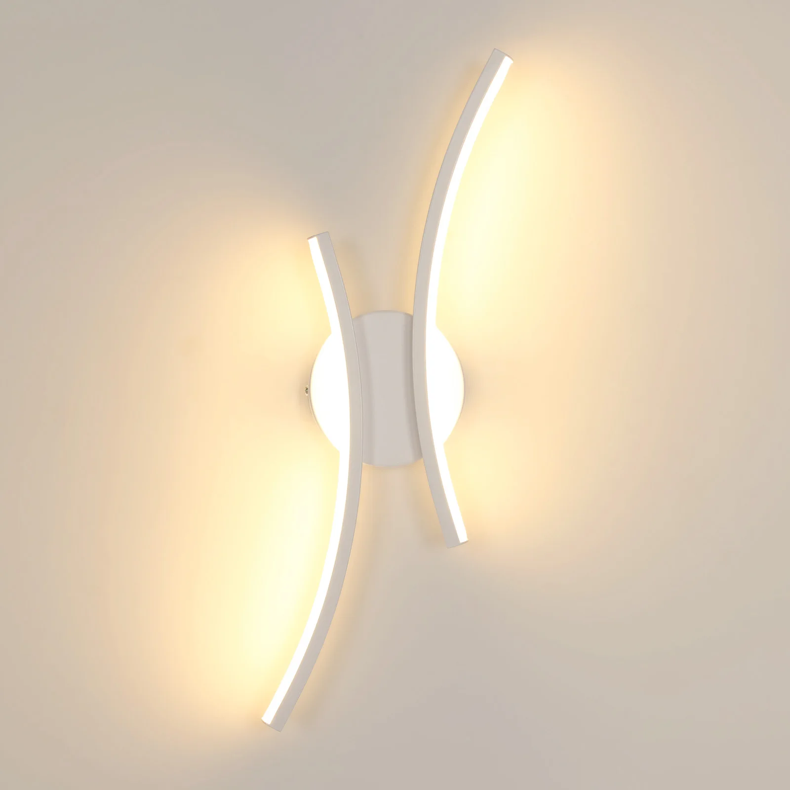 Lampada da parete moderna a LED, illuminazione da parete a LED da 20 W per interni, applique da parete in acrilico bianco per camera da letto, soggiorno, ufficio, bianco caldo