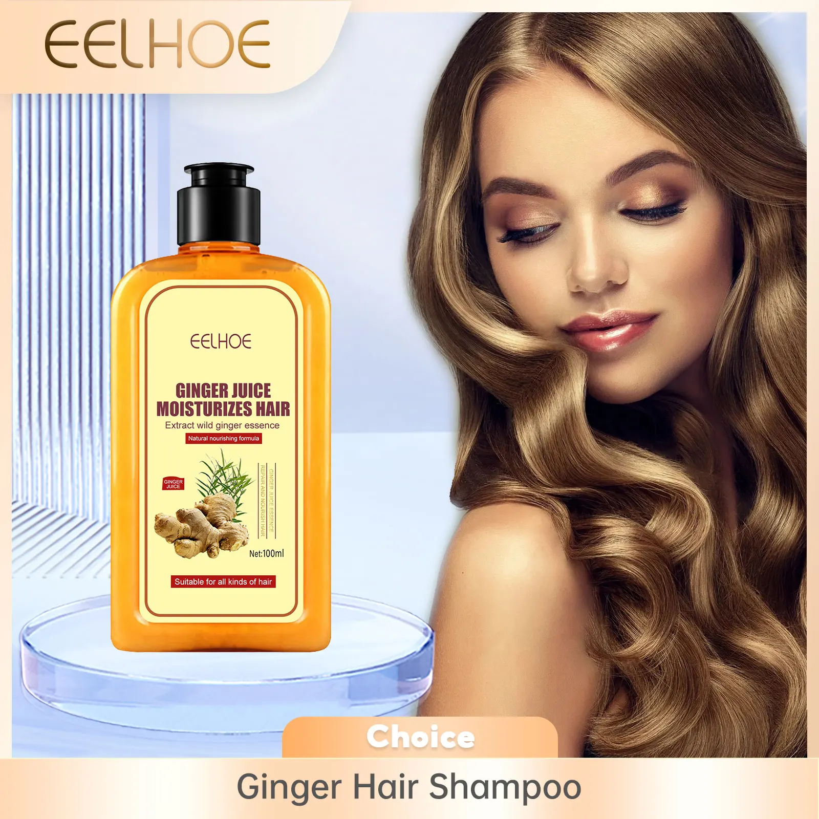 

EELHOE Anti Hair Loss Shampoo Ginger Ingredient Strengthening Hair Root Nourishing Dryness Hair Damaged Repair Thicker Treatment