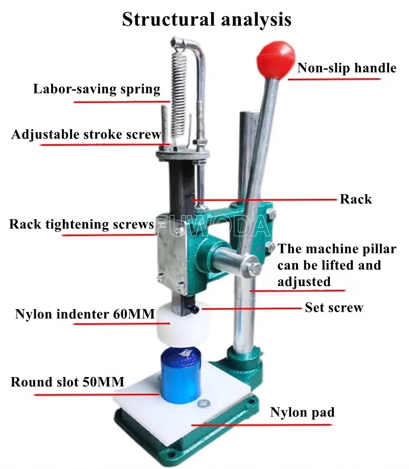 Manual Round Tin Can Sealing Capping Machine Tea Can Capping Machine 5CM/10CM