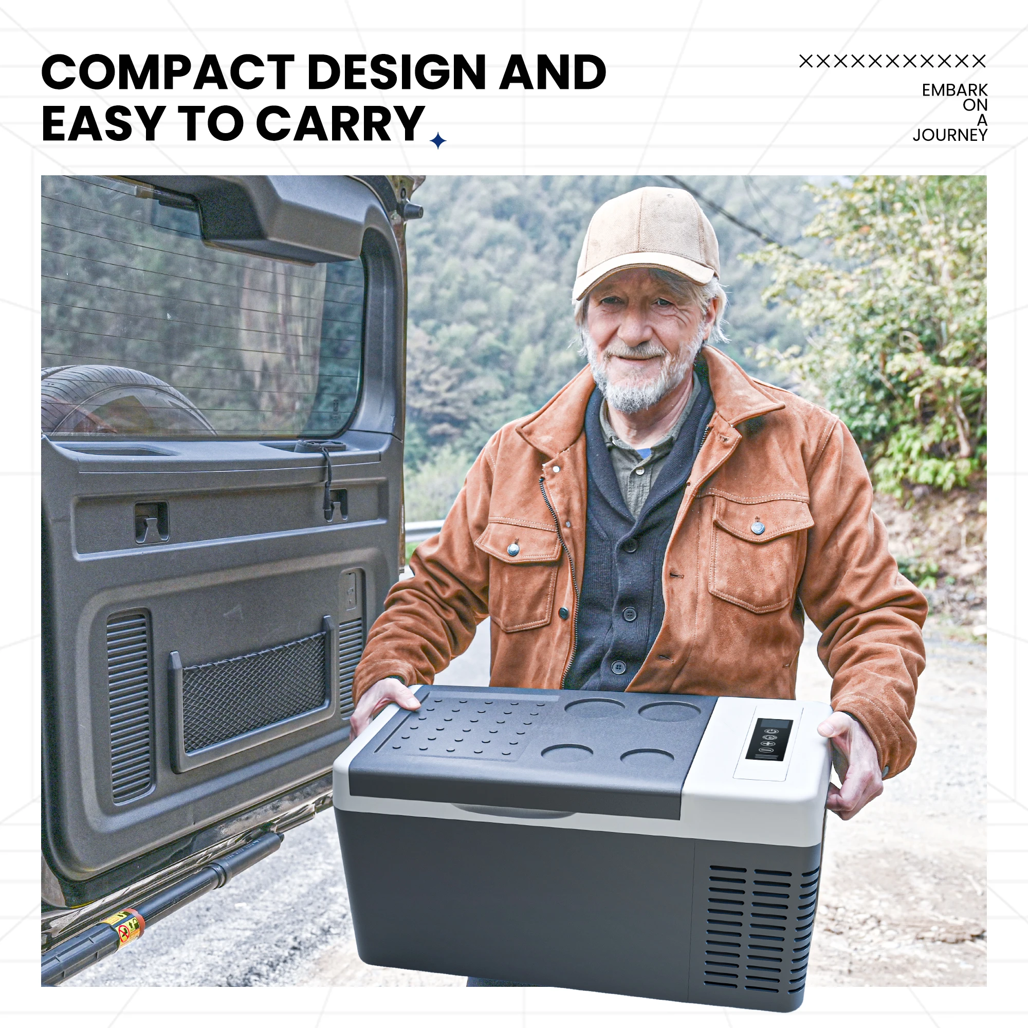 ثلاجة سيارة محمولة ، مبرد كهربائي ، أسود ، 12 فولت ، 18QT ، 17L ،-4 درجة مئوية ~ 50 درجة مئوية ، 12 فولت ، 24 فولت العاصمة