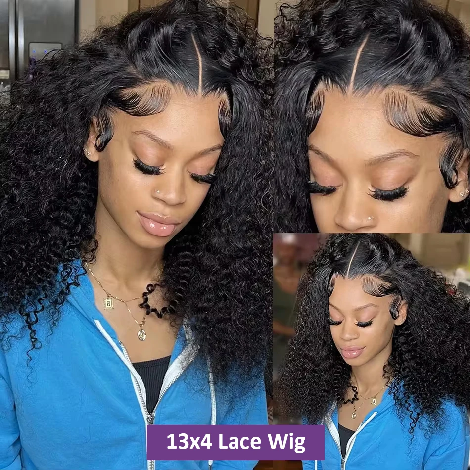 200% Curly Short Bob Human Hair Wigs 13x4 Lace Frontal Wig Brazilian Deep Wave Full Lace Frontal Bob Wigs For Women Pre Plucked