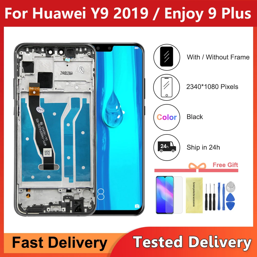 6.5'' For HUAWEI Y9 2019 LCD JKM-LX1 LX2 LX3 AL00 Display Touch Screen Digitizer Assembly Replacement For Enjoy 9 Plus Display