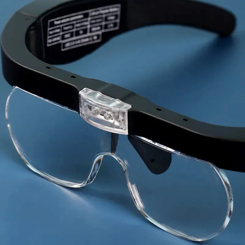 Loupes avec lumière LED lecture horloger réparation portant loupe 1.5X 2.5X 3.5X 5.0X Usb Rechargeable 3