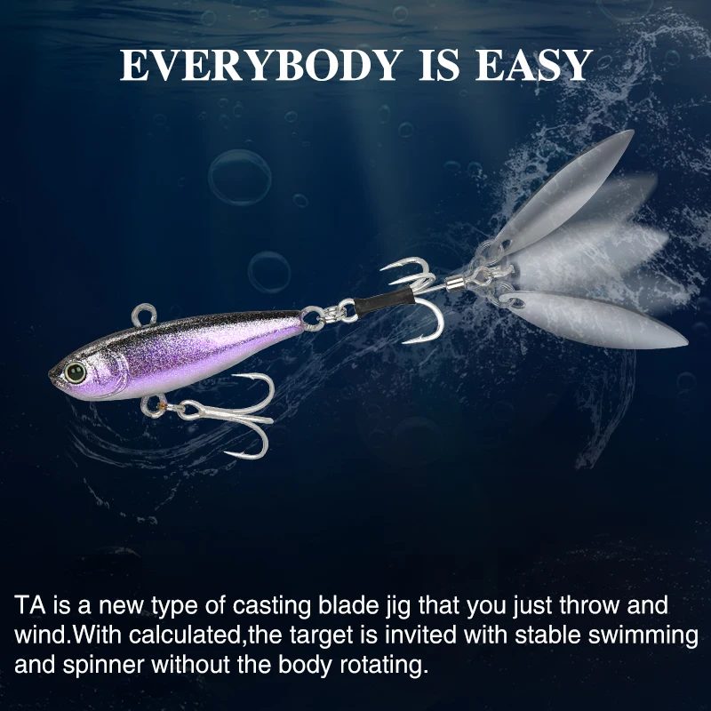 TSURINOYA Spinner Jig Fishing Lure TA 24g 43mm Metal VIB Ultra Long Casting Jigging Lure Sea Fishing Hard Baits With Bladed