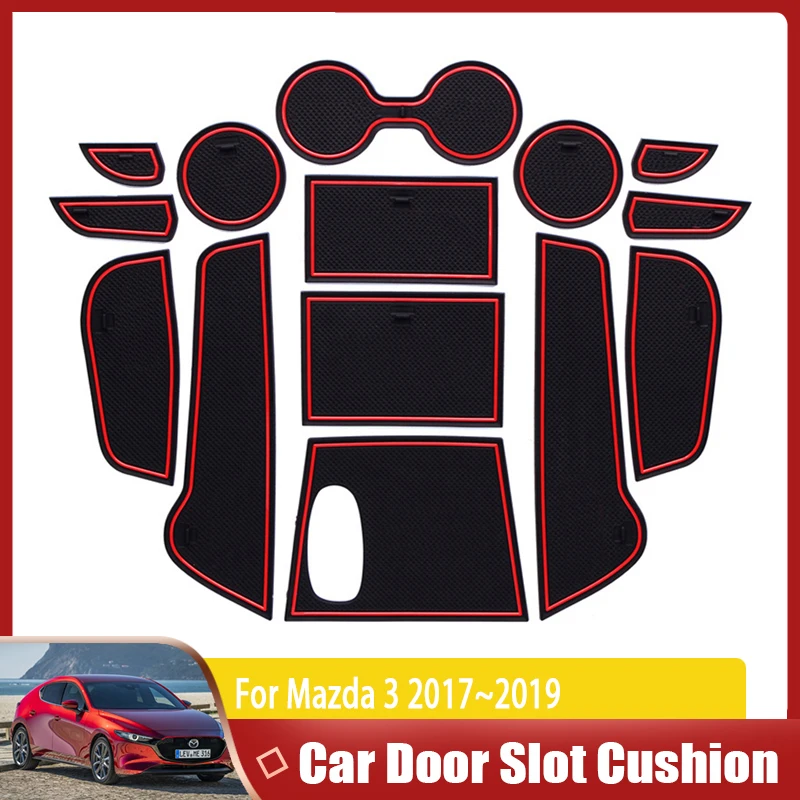 

Door Groove Mat For Mazda 3 BN Axela Facelift Mazda3 MK3 2017 2018 2019 Non-Slipt Dust Mat Slot Hole Pad Rubber Car Accessories