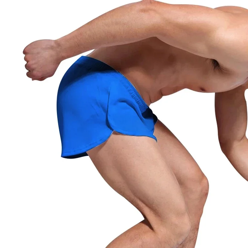 Letnie szybkoschnące męskie spodenki sportowe do biegania, męskie spodnie dresowe do joggingu, oddychające spodenki z rozcięciem po bokach, spodenki do ćwiczeń na siłowni i fitness. — zdjęcie 2