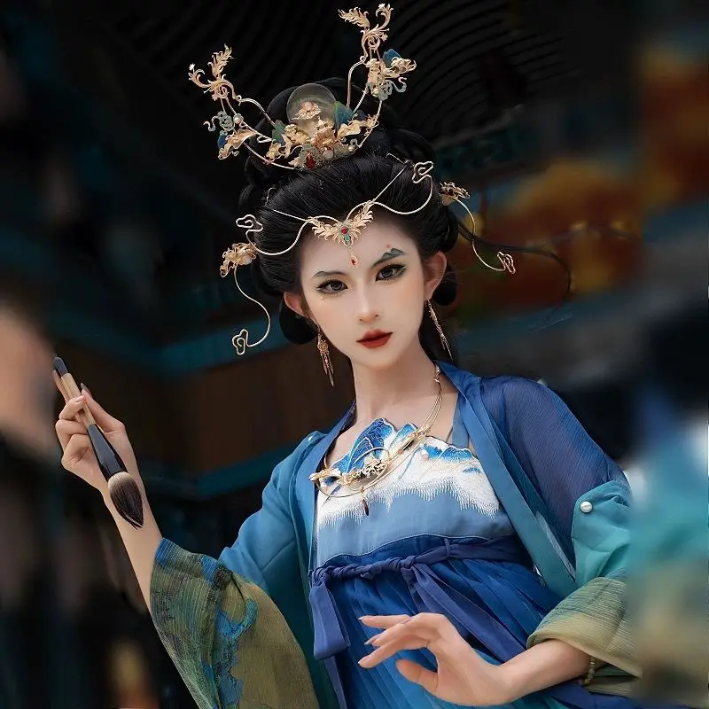 Fairy Ancient Style Phoenix Crown Goddess Hair Accessories Set Exotic Dunhuang Flying Apsara Headwear Ultra Fairy Forehead Decor