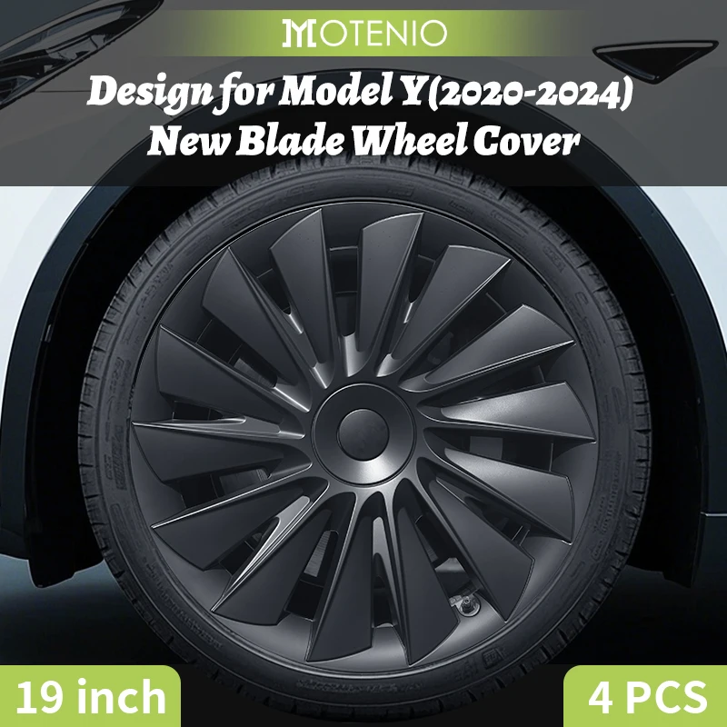 Projekt dla TESLA Model Y 2020–2024 – Nowe pełne kołpaki typu "Blade" 19 cali, Akcesoria samochodowe