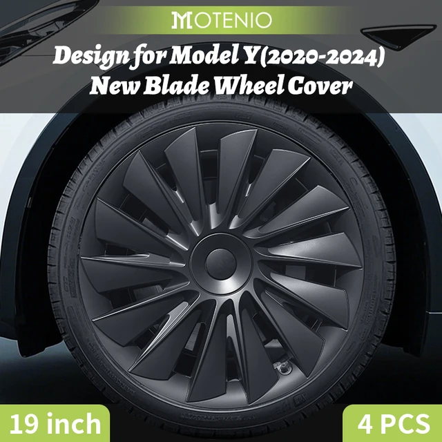 Projekt dla TESLA Model Y 2020–2024 – Nowe pełne kołpaki typu "Blade" 19 cali, Akcesoria samochodowe