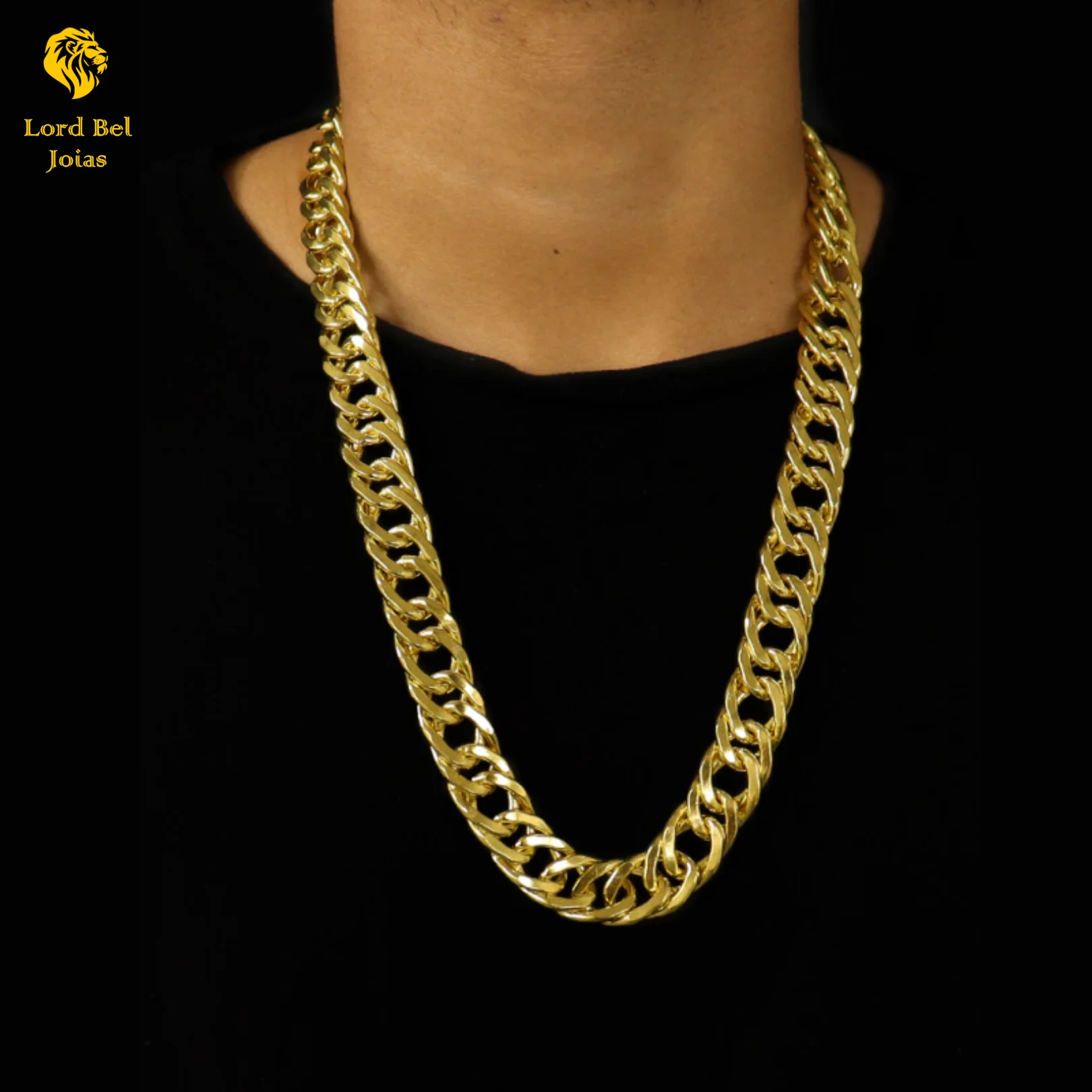 Old Coin 18mm Grumet Chain | Lord Bel Jewels in Nordic Gold with eternal 18K Shine! Cordao of ancient coins