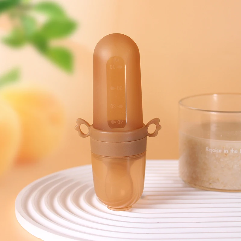 Baby Bottle Silicone Spoon Rice Paste Spoon Baby Bottle Spoon Baby Food Supplement Nice Flour Squeeze Feeding Soft Spoon