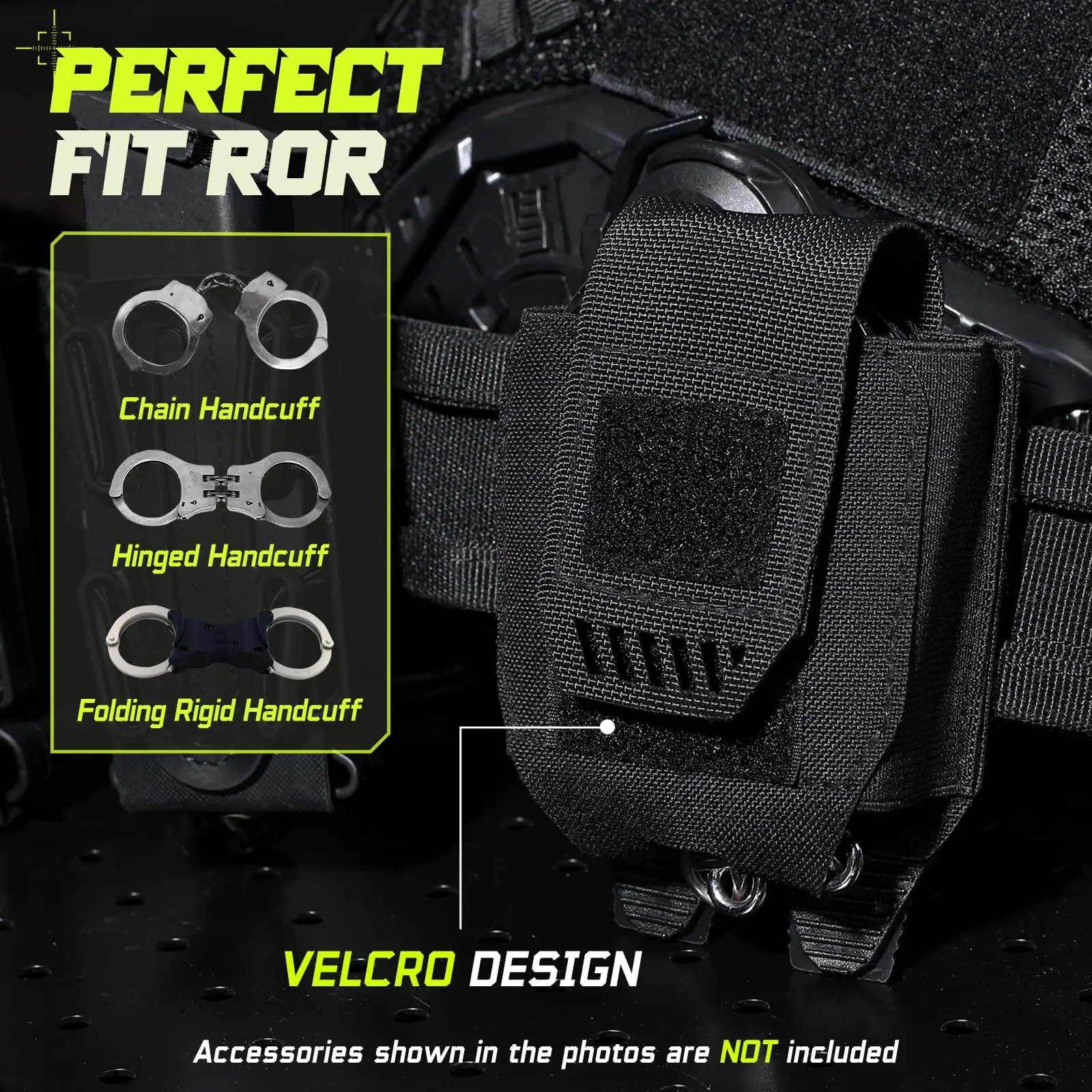 

Molle Handcuff Pouch, Handcuff Holder for Duty Belt/Police Vest, Law Enforcement Handcuffs Case, Hand Cuff Holster for Police