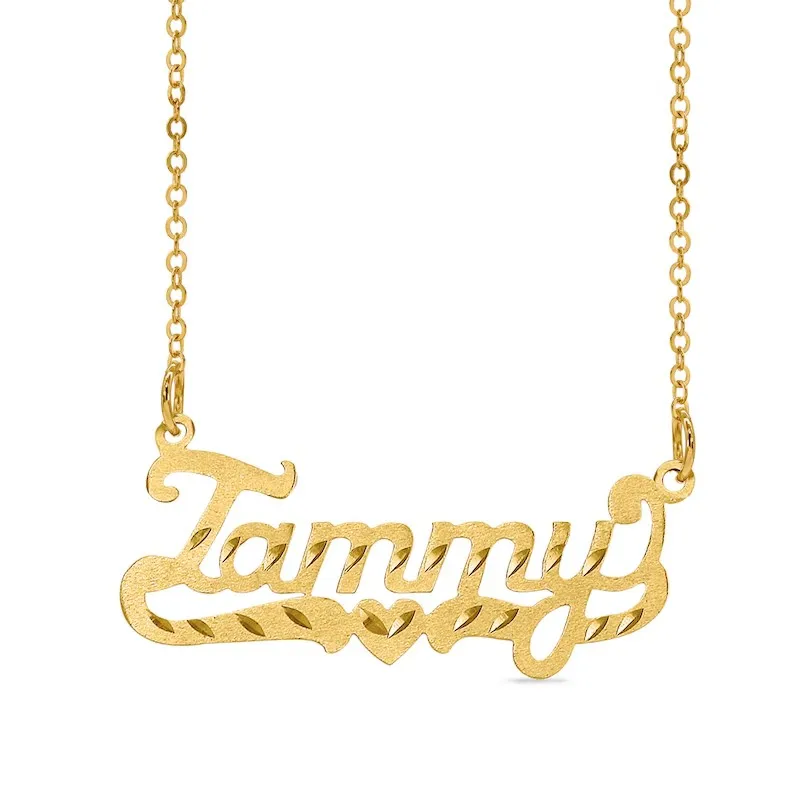 

Custom Name Heart Necklace Script Font Initial Gold Dainty Chain Personalized Delicate Pendant Romantic Jewelry Gift for Women