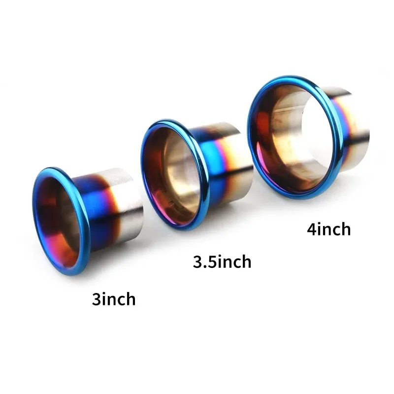 Stainless Steel Blue End Cold Air Intake System Velocity Stack Kit 3'' 3.5'' 4'' Turbo Horn Funnel Kit view 6