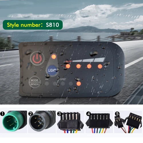 Imagen 1 del producto UART 2 S810 36V bicicleta eléctrica pantalla LCD LED 24V/36V/48V/60V E Scooter LCD Panel Color ordenador ciclismo velocímetro