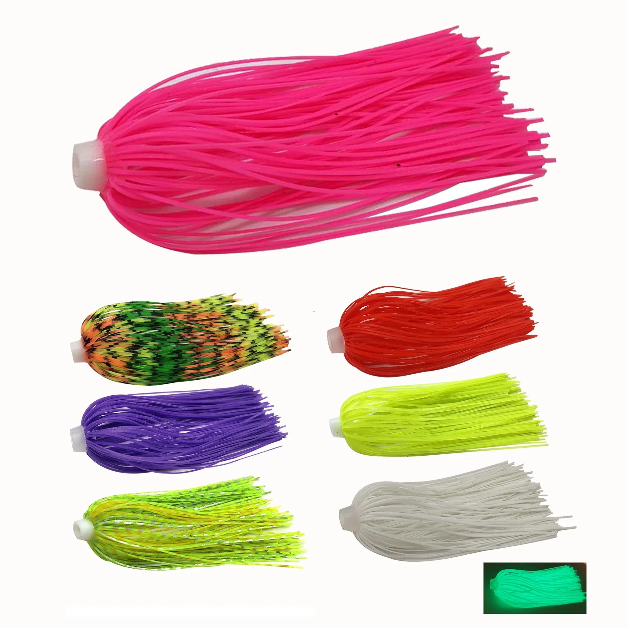 5 pcs/lot 88 brins 70mm jupes en Silicone trou élastique jupes parapluie accessoires de pêche Buzzbaits Spinner Buzz appât