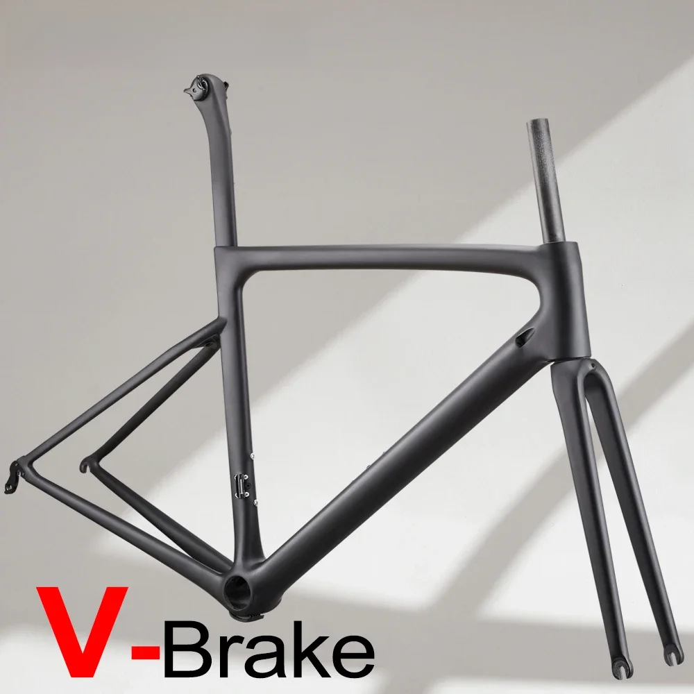 AliExpress Airwolf 2023 Aero Light Weight Carbon Road Frame Rim Brake T1100 Carbon Road Racing Bicycle Frame Internal