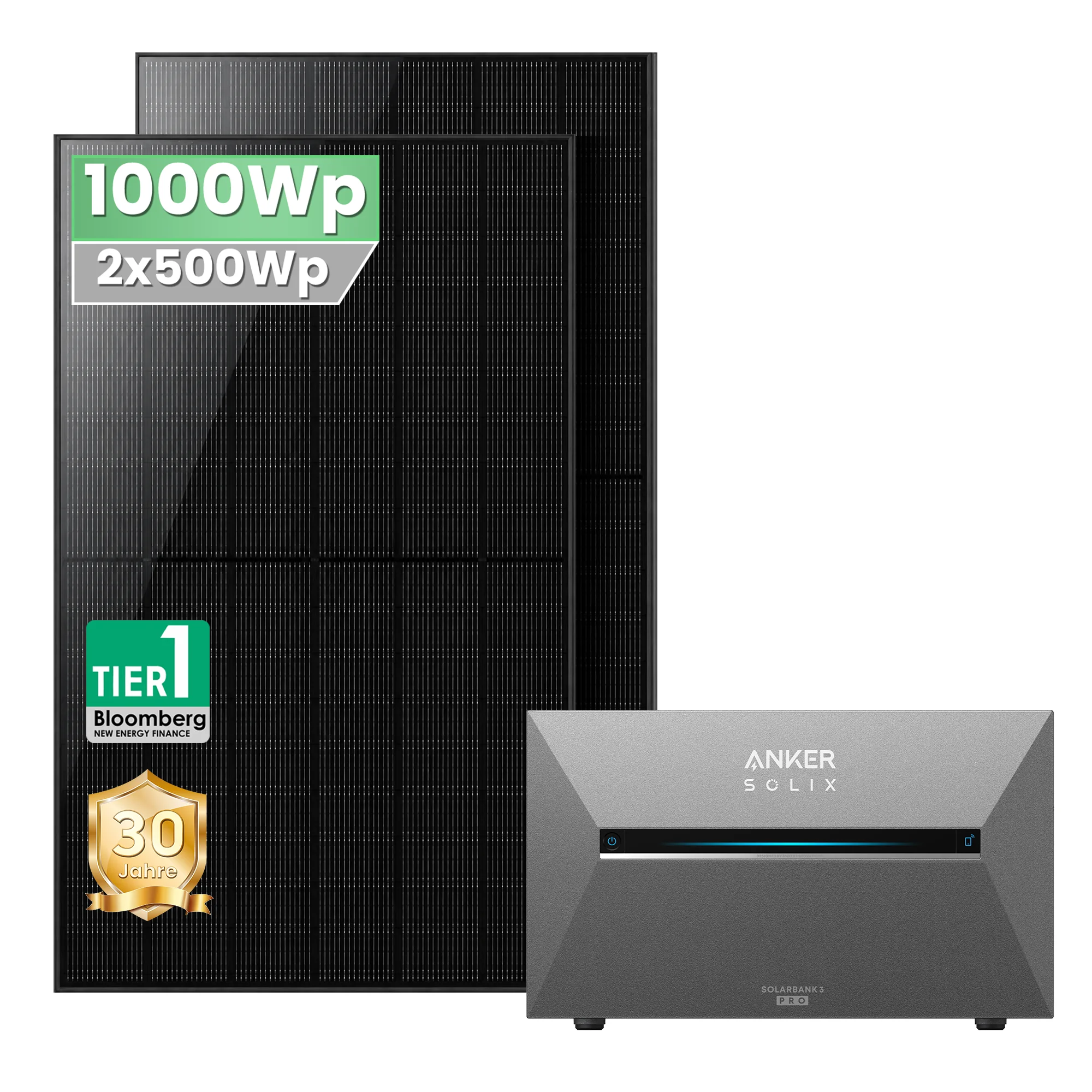 2 × 500W balcony power plant with storage Anker SOLIX Solarbank 3 E2700 Pro Complete Set Different Combinations