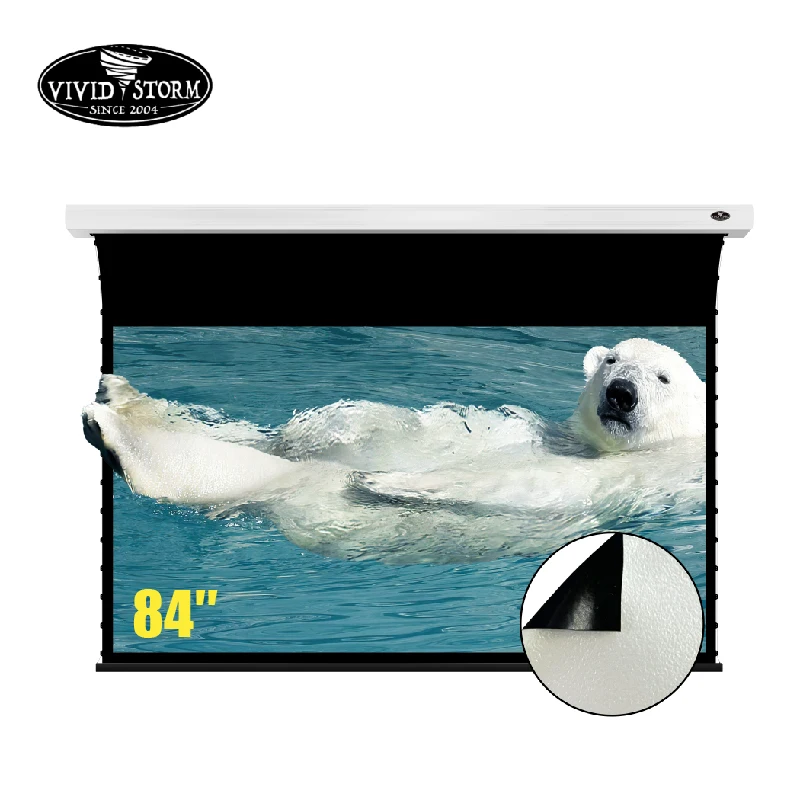 

VIVIDSTORM 84 Inch Slimline Tension Screen Pearlescent White Cinema Plu High Gain Ambient Light Rejecting for Normal Projector