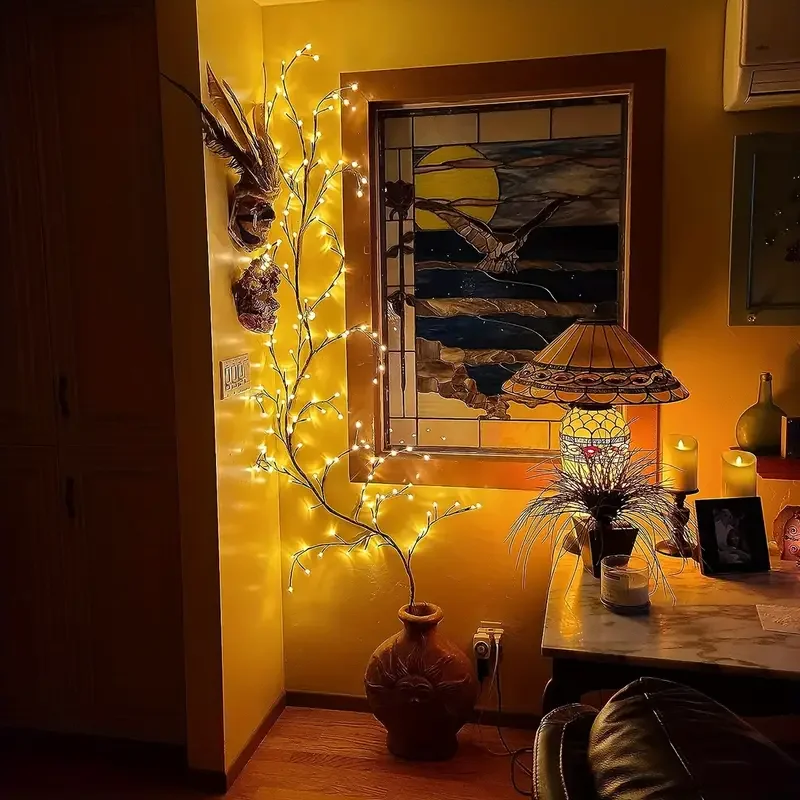 

1 LED flexible willow branch lamp, 8 patterns of rattan Christmas decorative lights, indoor atmosphere night lights.