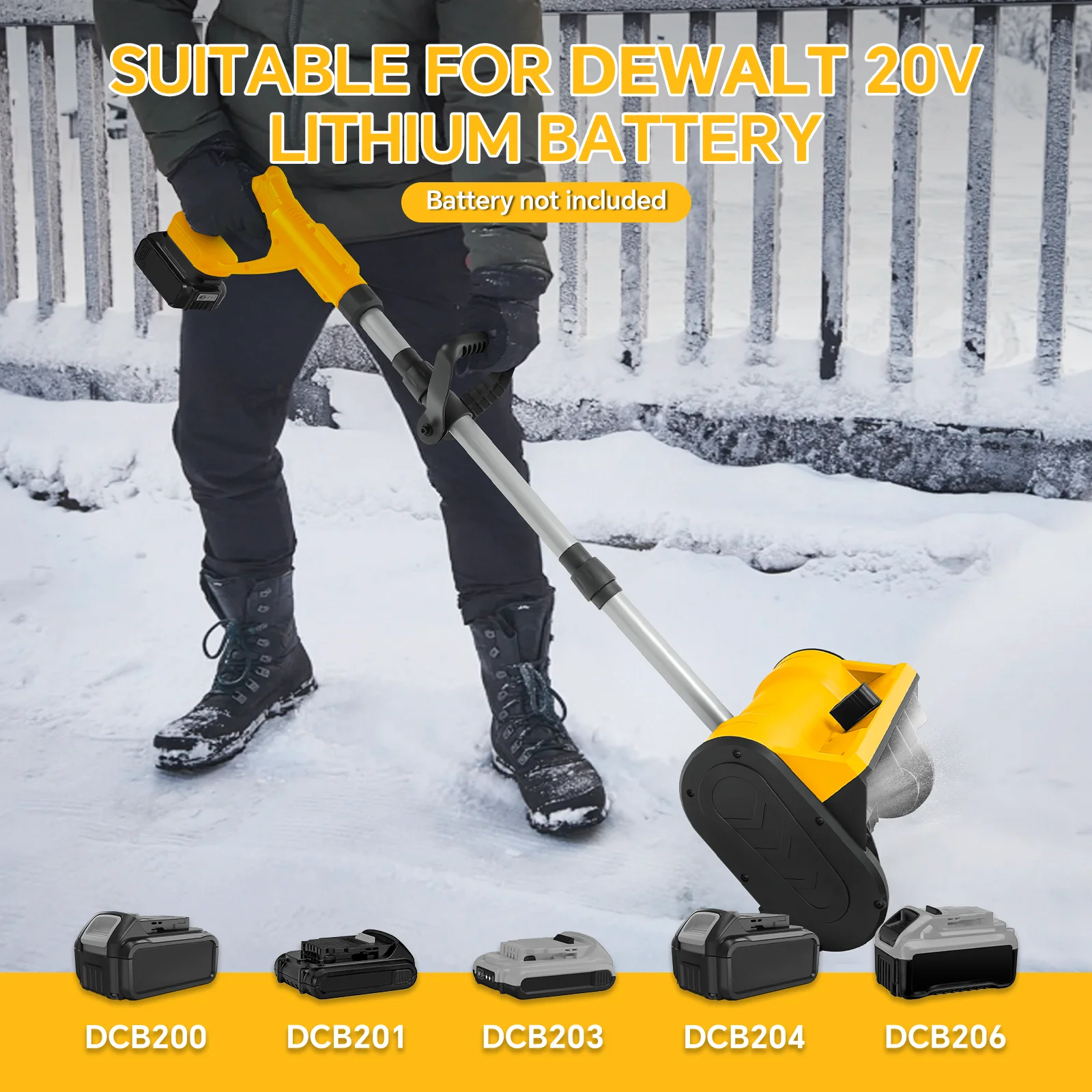 Brushless Electric Snow Plow 3000RPM Cordless Snow Blower Winter Snow Removal Machine Home Yard Tool for Dewalt 20V Battery Pin