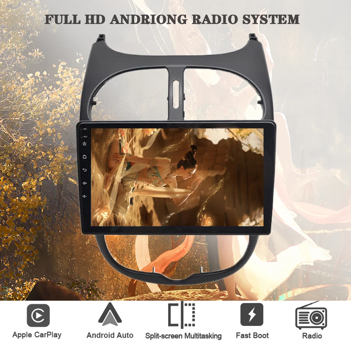 

For Peugeot 206 2000 2012 Auto Radio Video Audio A/V Player Tape Recorder HU With GPS Navi Monitor Android 14 8G RAM 128G ROM BT