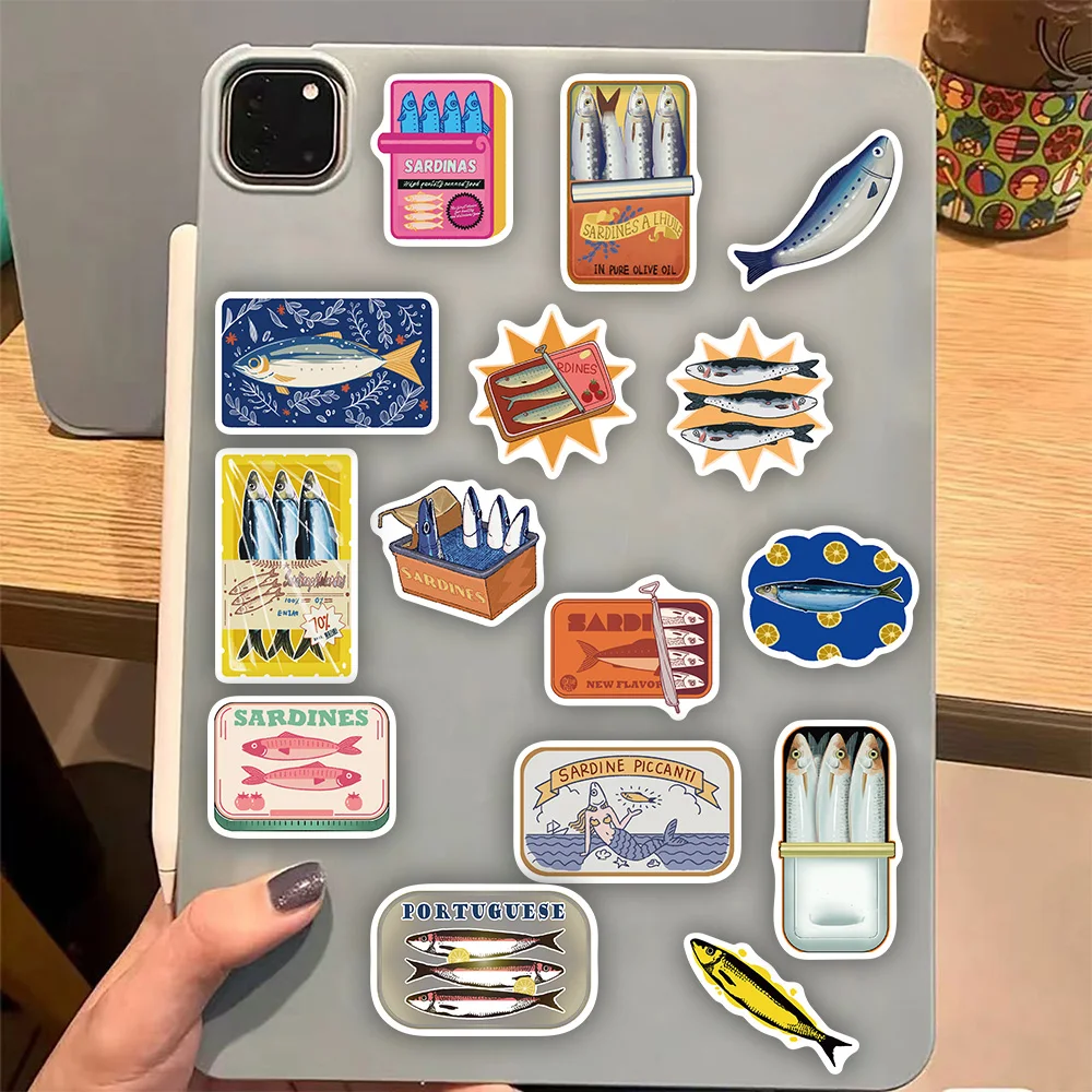 50 قطعة الكرتون ساردين الكتابة على الجدران ملصق الديكور الغيتار DIY بها بنفسك الكمبيوتر المحمول جراب هاتف جذع ملصق مضاد للمياه #5