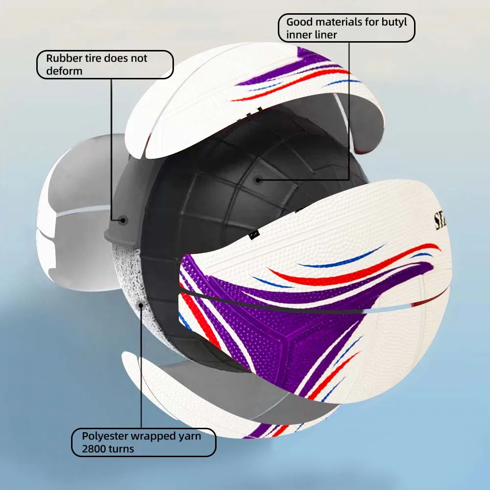 كرة شبكية مطاطية متينة من PSYCHE مقاس 5، كرة تدريب داخلية وخارجية لممارسة الفريق، لعب كرة السلة الترفيهي دون عائق