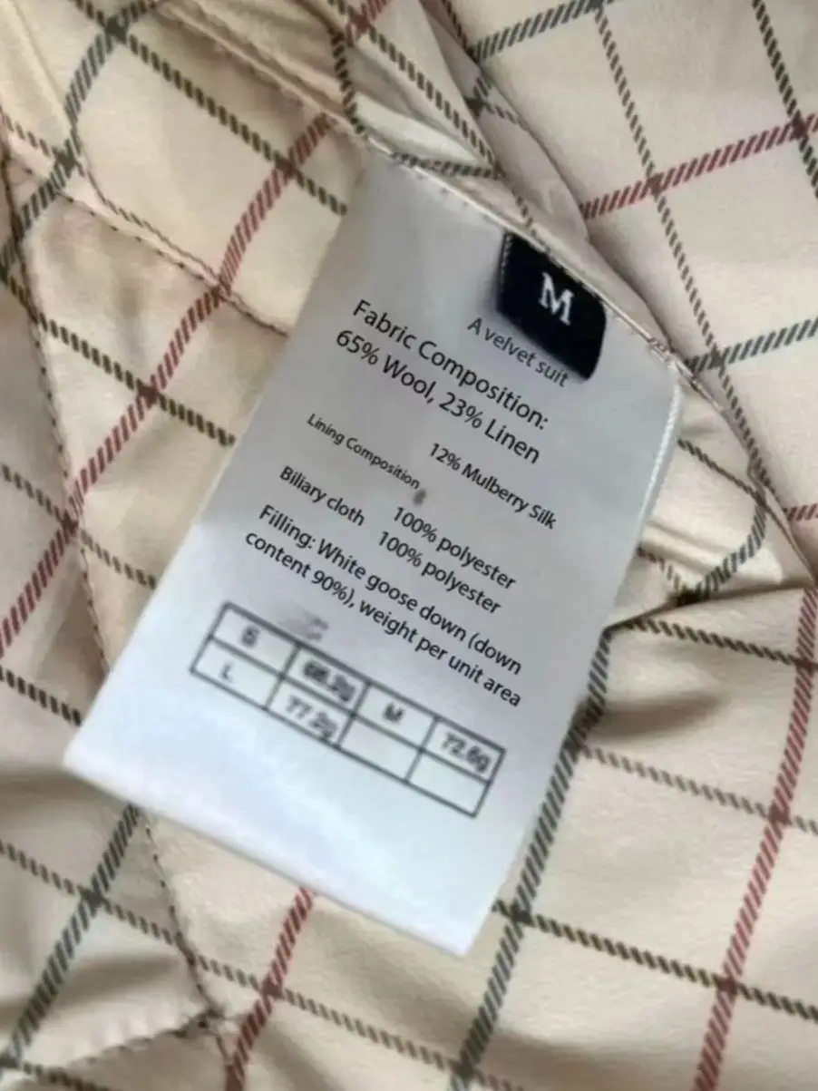 Mid-season wool-linen women's luxurious quilted short down jacket