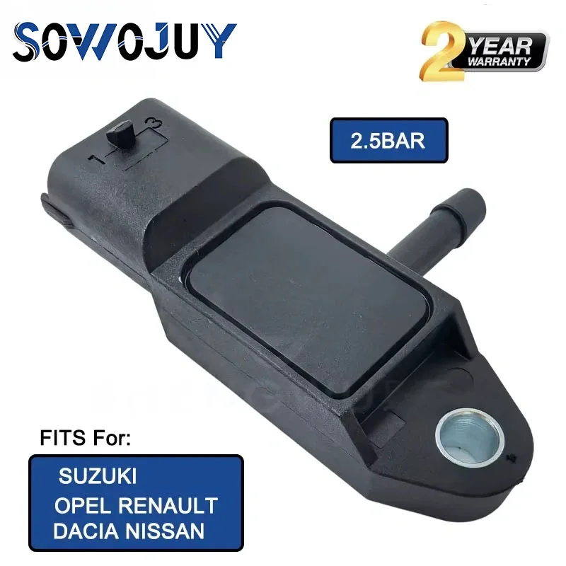 2.5 Bar Manifold Turbo Boost Air Pressure MAP Sensor 8200225971 0281002593 For OPEL Renault Clio Megane Traffic 1.5 1.9 DCi