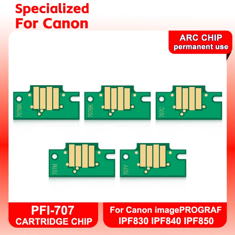 PFI-707 PFI707 PFI 707 Permanent Cartridge Chip For Canon imagePROGRAF IPF830 IPF840 IPF850 Printer