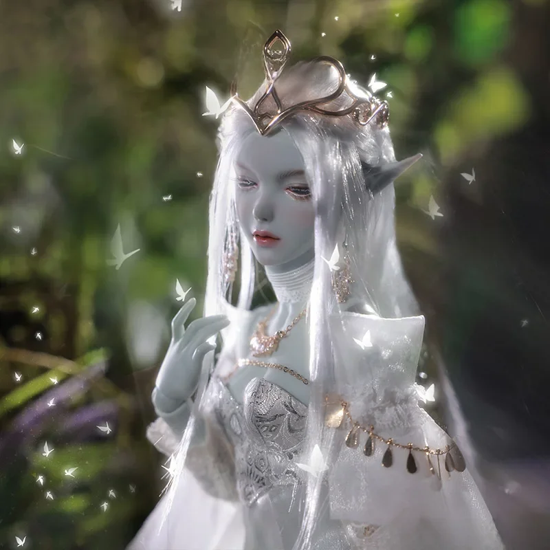 JOYBJD 1/4 Nimun Fullset A BJD Puppe Halb-Schlafende Elfenohren Reinweiß wie Schnee Schmetterlingsfee Harz Geschenk Gelenkpuppe