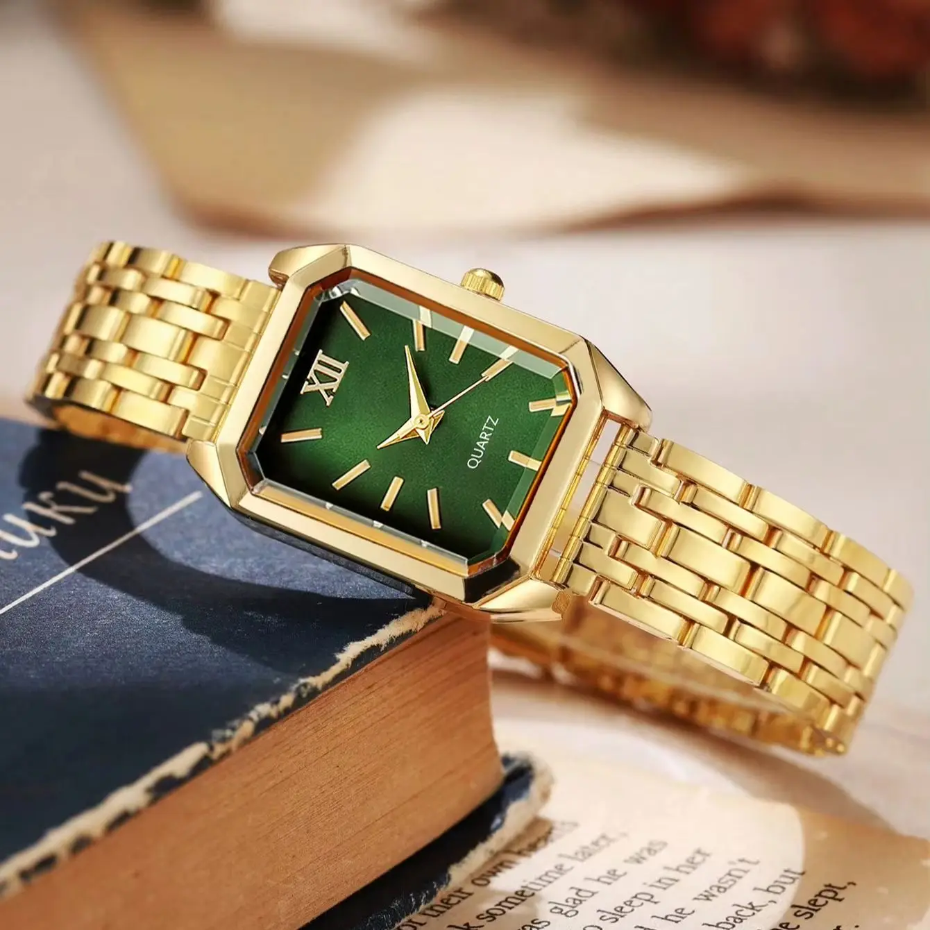 9-Piece Elegant Women's Watch Set, Featuring a Square Dial with a Unique Design and Elegant Accessories, a Luxurious Everyday Gift for Valentine's Day