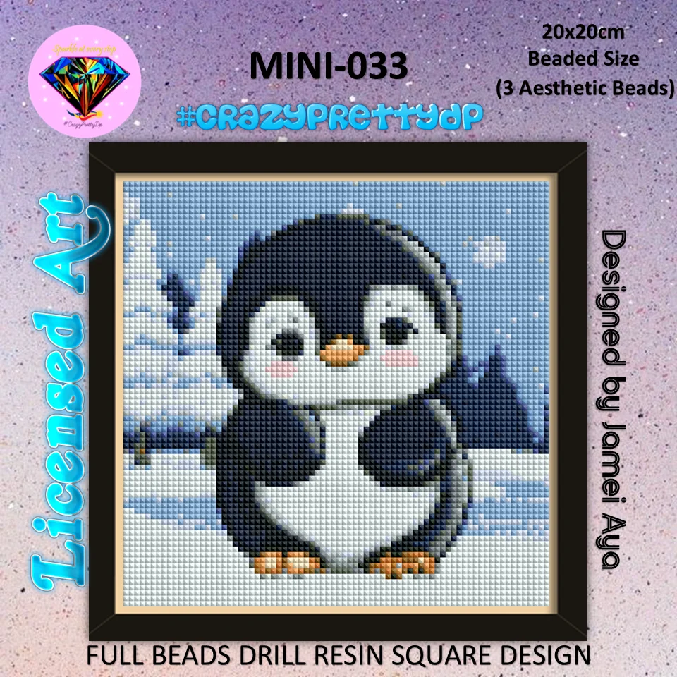 crazyprettydp MINI - 033 PET SERIES 20cm x 20cm diamond painting SQUARE Resin Soft Lint with 3 Aethetic beads