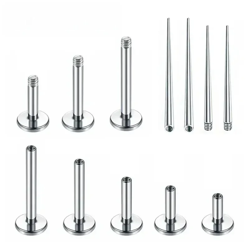 10 pièces 1 pièces F136 titane filetage interne Labret Piercing nombril Base accessoires de remplacement oreille Piercing cône Derma outil