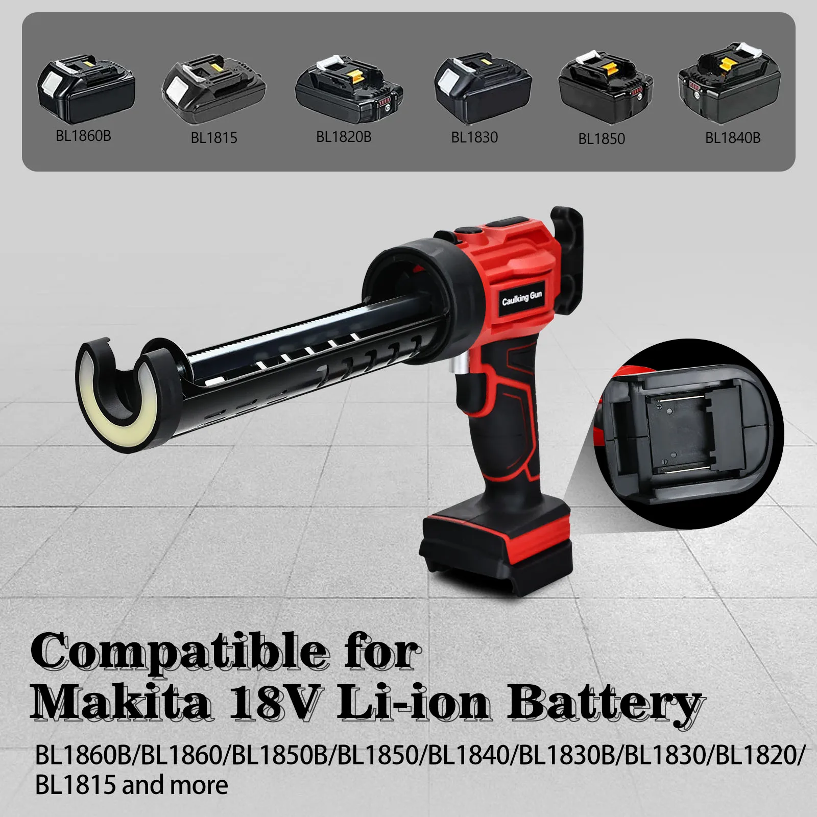 Cordless Caulking Gun 10Oz/300ml Electric Silicone Gun 4 Adjustable Speed Sealant Glue Gun Power Tools for Makita 18V Battery